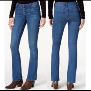 Free People Kaye Blue High Waist Tulip Flare Jeans